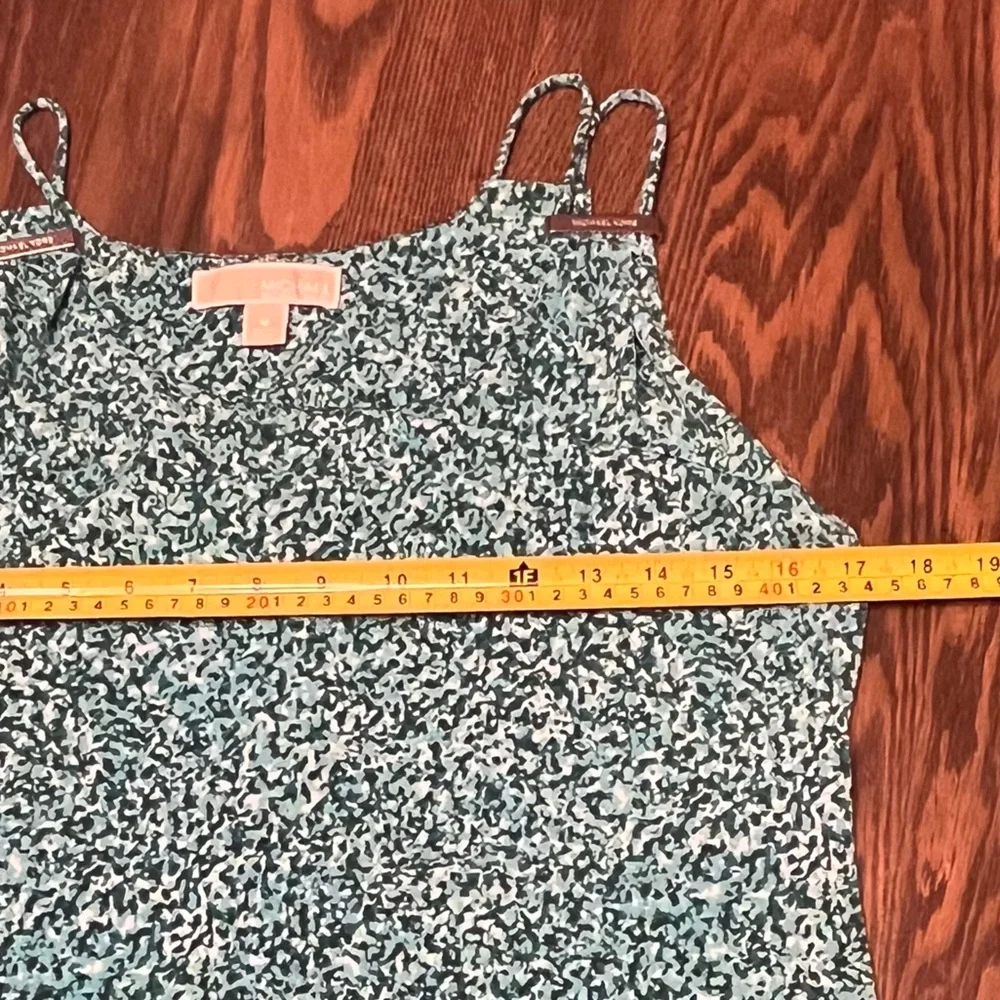 Michael Kors Sleeveless Teal Pattern Dual Spaghetti Strap Top Size M